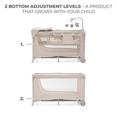 Ліжко-манеж с пеленатором Kinderkraft Joy 2 Beige (KLJOY02BEG000AC) &mdash; купити в Bubbleshop