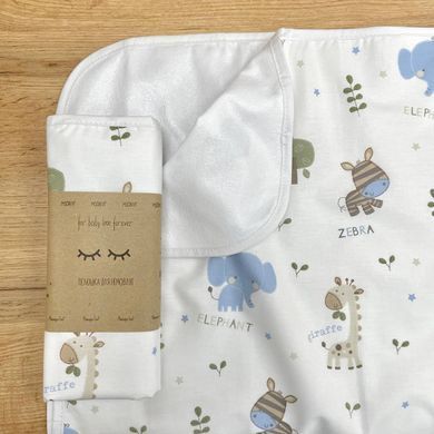 Непромокаюча пелюшка Поплін/Мембрана Elephant блакитний &mdash; купити в Bubbleshop