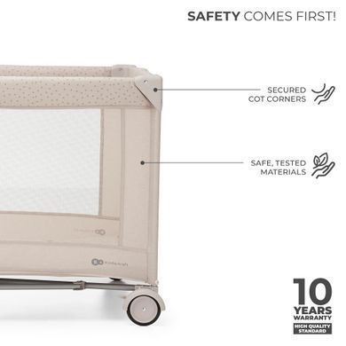 Ліжко-манеж с пеленатором Kinderkraft Joy 2 Beige (KLJOY02BEG000AC) &mdash; купити в Bubbleshop