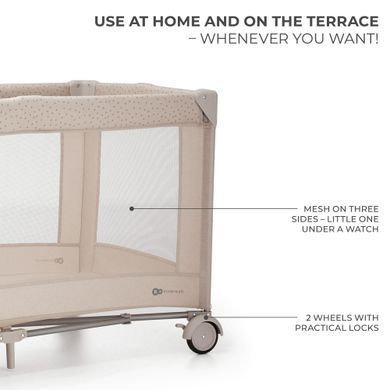 Ліжко-манеж с пеленатором Kinderkraft Joy 2 Beige (KLJOY02BEG000AC) &mdash; купити в Bubbleshop