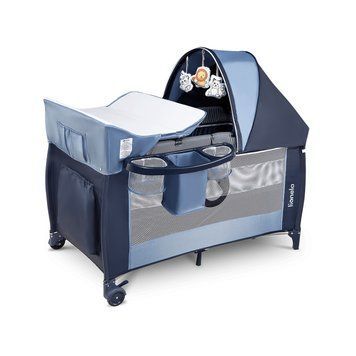 Ліжечко-манеж Lionelo SVEN PLUS BLUE NAVY &mdash; купити в Bubbleshop