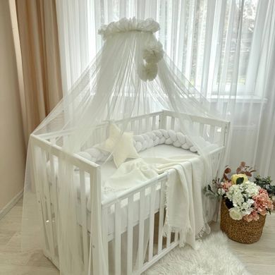 Балдахін з помпонами "Софт" молочний &mdash; купити в Bubbleshop
