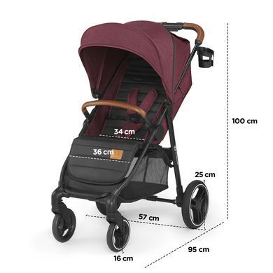 Прогулочная коляска Kinderkraft Grande 2020 Burgundy (KKWGRANBRG000N) &mdash; купити в Bubbleshop