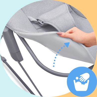 Шезлонг-качалка Kinderkraft Calmee Grey (KBCALM00GRY0000) KBCALM00GRY0000 фото