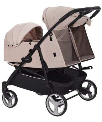 Коляска універсальна CARRELLO Connect CRL-5502/1 Cotton Beige для двійні,люлька-переноска Connect CRL-5502/1 фото