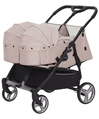 Коляска універсальна CARRELLO Connect CRL-5502/1 Cotton Beige для двійні,люлька-переноска Connect CRL-5502/1 фото