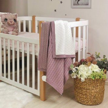 Плед вязаний Wellsoft Коса суха троянда &mdash; купити в Bubbleshop