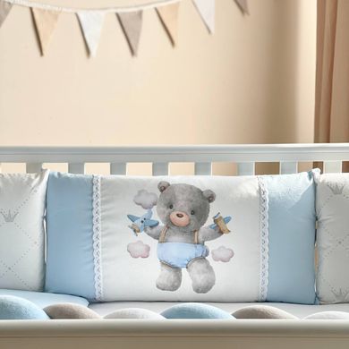 Комплект постільної білизни для новонародженого Kids toys Ведмедик блакитний NEW &mdash; купити в Bubbleshop