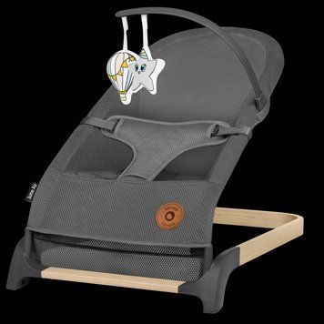 Дитячий шезлонг Lionelo JUNE AIR GREY GRAPHITE &mdash; купити в Bubbleshop