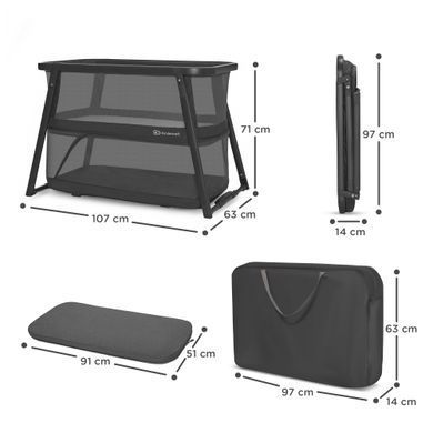 Ліжко-манеж 4 в 1 Kinderkraft Sofi Plus Grey (KLSOFIPLGRY0000) &mdash; купити в Bubbleshop