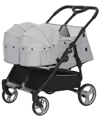 Коляска універсальна CARRELLO Connect CRL-5502/1 Rock Gray для двійні,люлька-переноска Connect CRL-5502/1 фото