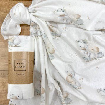Пелюшка фланель Гусята блакитні &mdash; купити в Bubbleshop
