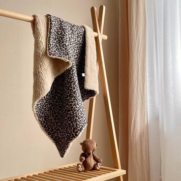 Плед муслін на хутрі Teddy Леопард &mdash; купити в Bubbleshop