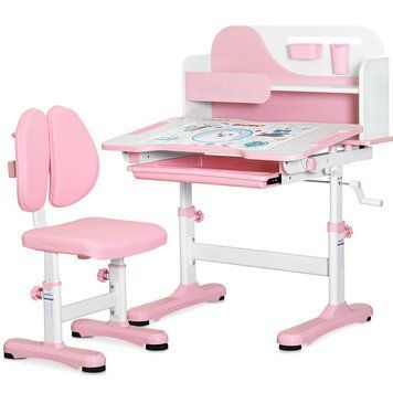 Комплект меблів (стіл + стільчик + полиця) Mealux Wave Pink &mdash; купити в Bubbleshop
