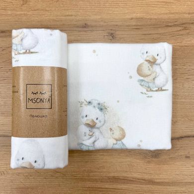 Пелюшка фланель Гусята блакитні &mdash; купити в Bubbleshop
