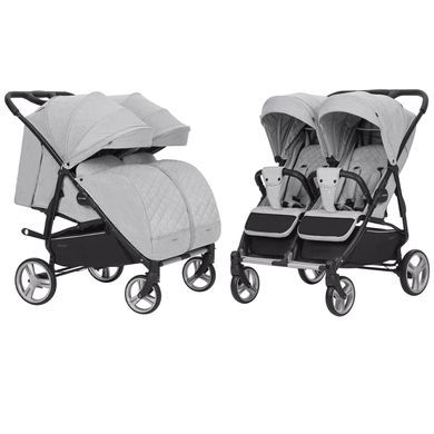 Коляска універсальна CARRELLO Connect CRL-5502/1 Rock Gray для двійні,люлька-переноска Connect CRL-5502/1 фото