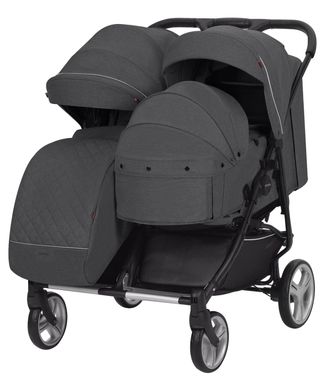 Коляска универсальная CARRELLO Connect CRL-5502/1 Serious Black для двойни,люлька-переноска Connect CRL-5502/1 фото