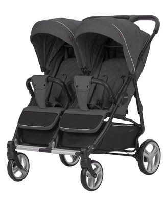 Коляска універсальна CARRELLO Connect CRL-5502/1 Serious Black для двійні,люлька-переноска Connect CRL-5502/1 фото