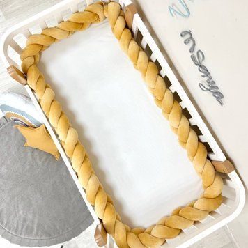 Бортик-коса темна гірчиця 3,6 м на всі сторони ліжечка &mdash; купити в Bubbleshop