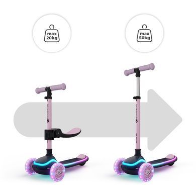 Самокат 2-в-1 Kinderkraft Raket Up Pink (KRRAUP00PNK0000) &mdash; купити в Bubbleshop