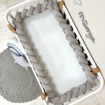 Бортик-коса сірий 3,6 м на всі сторони ліжечка &mdash; купити в Bubbleshop