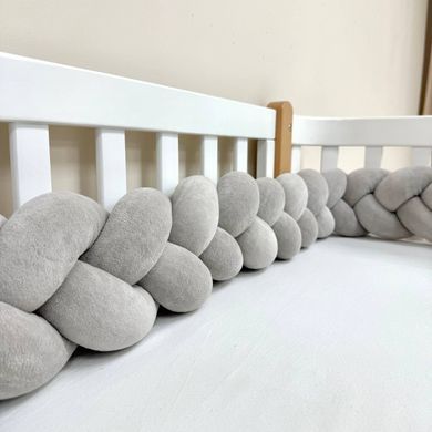 Бортик-коса сірий 3,6 м на всі сторони ліжечка &mdash; купити в Bubbleshop