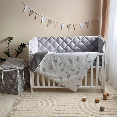 Змінна постіль Baby Mix Хмари сірі з місяцем &mdash; купити в Bubbleshop