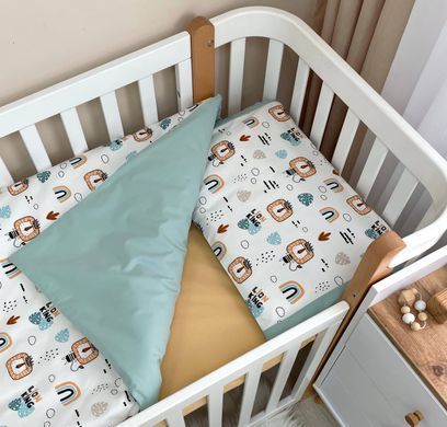 Змінна постіль Baby Dream Леви з веселками мята &mdash; купити в Bubbleshop