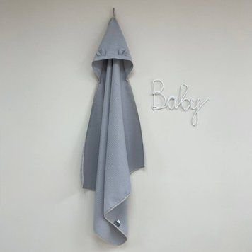 Рушник-куточок вафля сірий 90х100 &mdash; купити в Bubbleshop