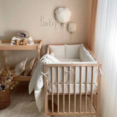 Комплект постільної білизни для новонародженого Velvet молочний &mdash; купити в Bubbleshop