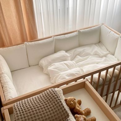 Комплект постільної білизни для новонародженого Velvet молочний &mdash; купити в Bubbleshop