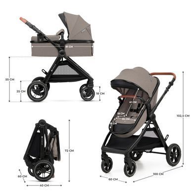 Універсальна коляска 3 в 1 Kinderkraft Esme Pro Sand Beige (KSESME00BEG300N) &mdash; купити в Bubbleshop