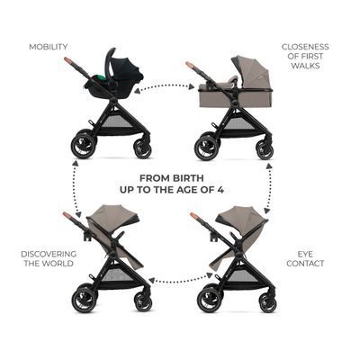 Універсальна коляска 3 в 1 Kinderkraft Esme Pro Sand Beige (KSESME00BEG300N) &mdash; купити в Bubbleshop