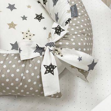 Кокон Baby Design Старс сіро-бежевий &mdash; купити в Bubbleshop