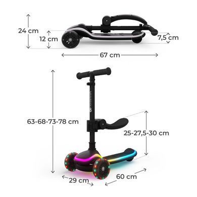 Самокат 2-в-1 Kinderkraft Raket Up Black (KRRAUP00BLK0000) &mdash; купити в Bubbleshop
