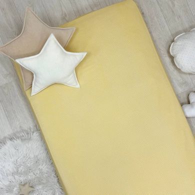 Простирадло дитяче 2шт 90х200 поплін клітинка жовта+аквамарин &mdash; купити в Bubbleshop