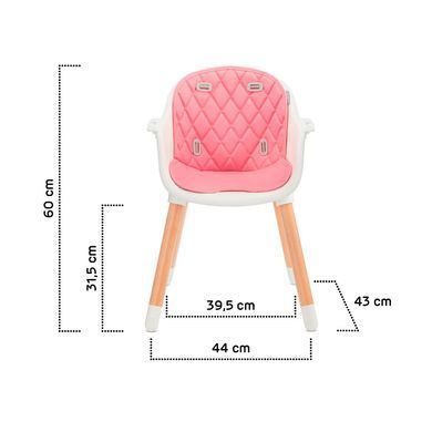 Стільчик для годування Kinderkraft Sienna Pink (KKKSIENPNK0000) &mdash; купити в Bubbleshop