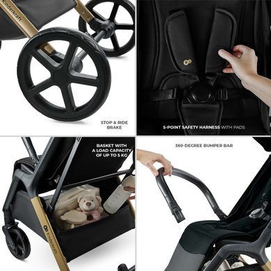 Прогулянкова коляска Kinderkraft Loom Black (KSLOOM00BLK00BS) &mdash; купити в Bubbleshop
