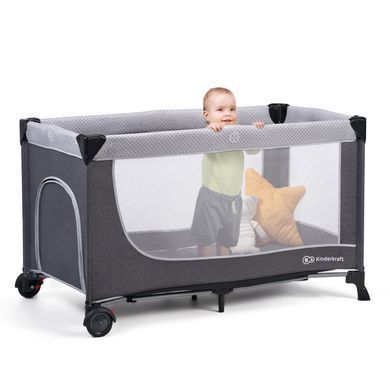 Ліжко-манеж Kinderkraft Leody Grey (KCLEOD00GRY0000) &mdash; купити в Bubbleshop