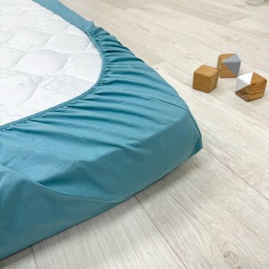 Простирадло дитяче 2шт 90х200 поплін клітинка жовта+аквамарин &mdash; купити в Bubbleshop