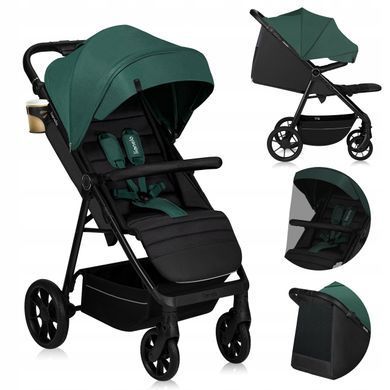 Прогулянкова коляска Lionelo MIRA GREEN EMERALD &mdash; купити в Bubbleshop
