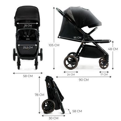 Прогулянкова коляска Kinderkraft Mitzy Ink Black (KSMITZ00BLK0000) &mdash; купити в Bubbleshop