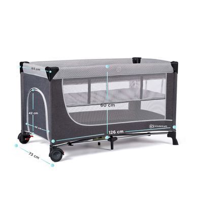 Ліжко-манеж Kinderkraft Leody Grey (KCLEOD00GRY0000) &mdash; купити в Bubbleshop