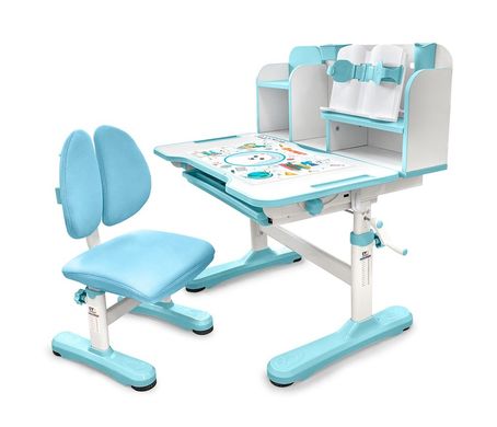 Комплект парта і стілець Evo-Kids BD-28 Panda Blue  BD-28 BL фото