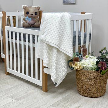 Плед вязаний Wellsoft Коса білий &mdash; купити в Bubbleshop