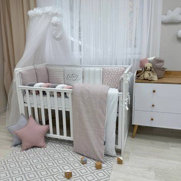Комплект постільної білизни для новонародженого Арт Дизайн Cutey, колір пудрово-ліловий &mdash; купити в Bubbleshop