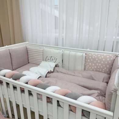 Комплект постільної білизни для новонародженого Арт Дизайн Cutey, колір пудрово-ліловий &mdash; купити в Bubbleshop