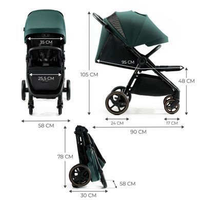 Прогулянкова коляска Kinderkraft Mitzy Jade Green (KSMITZ00GRE0000) &mdash; купити в Bubbleshop