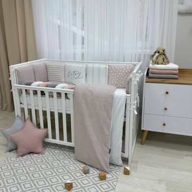 Комплект постільної білизни для новонародженого Арт Дизайн Cutey, колір пудрово-ліловий &mdash; купити в Bubbleshop