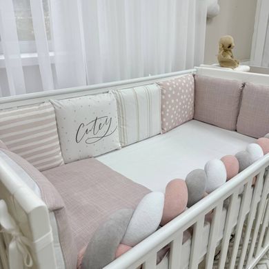 Комплект постільної білизни для новонародженого Арт Дизайн Cutey, колір пудрово-ліловий &mdash; купити в Bubbleshop